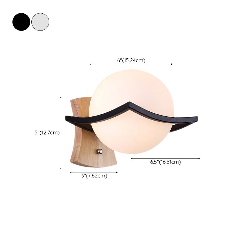 Glass Shade Wall Mounted Sconce Modern Wall Lights for Bedroom