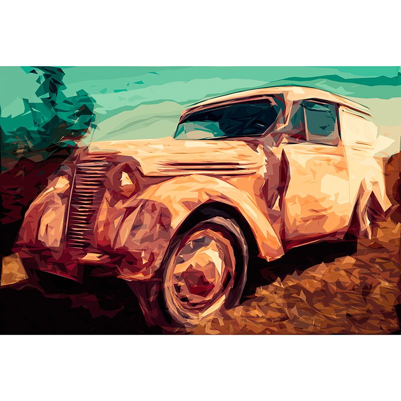 Car Transportation Contemporary Mural Decal Sitting Room Moisture Resistant Wall Decor