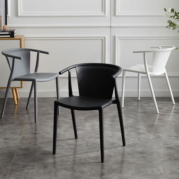 Multicolor Plastic Dining Armchair Contemporary Style  Chair for Dining Room