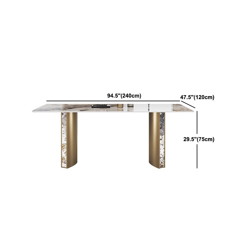 Luxurious Sintered Stone Top Dining Set Rectangle 1/3/4/5/7 Pieces Dining Room Table Set