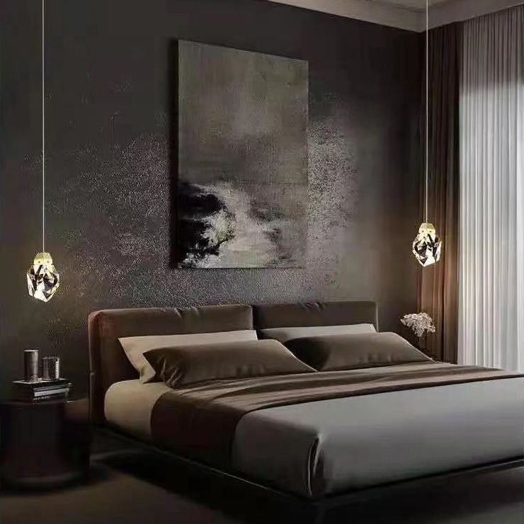 Lámpara de múltiples colgantes geométricos luces colgantes de cristal de estilo de lujo modernos en acabado dorado para sala de estar