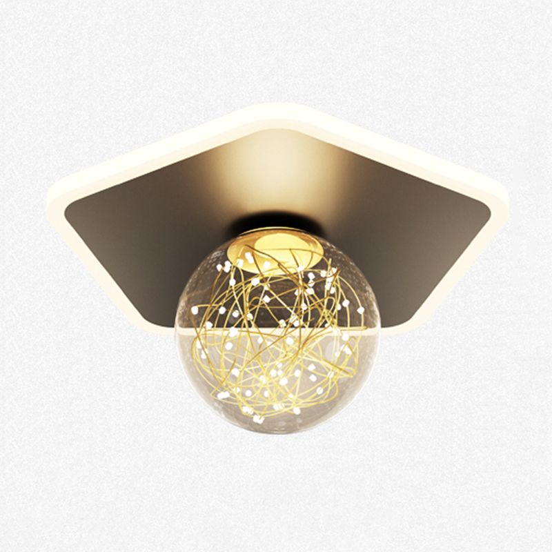 Black LED Ceiling Light Modernism Flush Mount Lighting for Kitchen