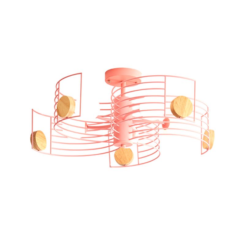 Monte Metallic Spiral Semi Flush Kids Pink/Gold LED cerca de la luz del techo con sombra de vidrio blanco