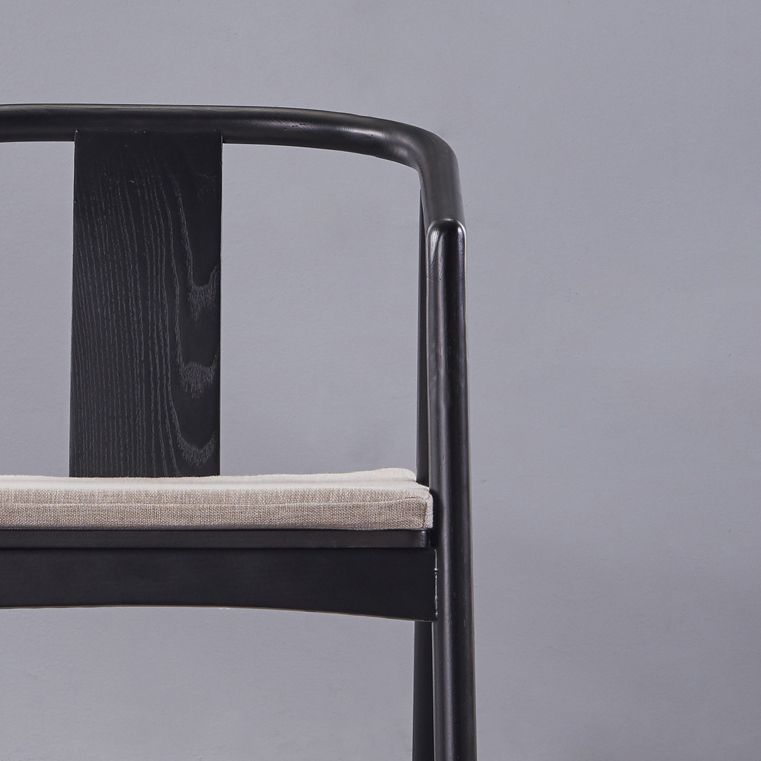 Sillas de madera de fresno de estilo tradicional, silla con brazo trasero de listón para comedor