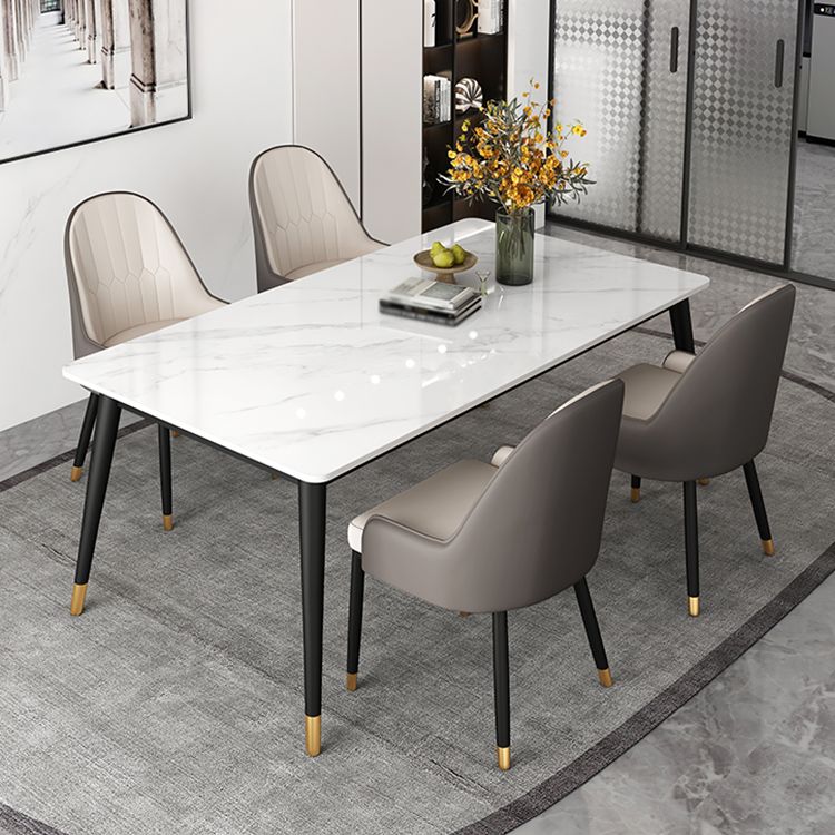 Simplicity Style 4 Legs Dining Site Table Stone Dining Room Furniture for Home Use