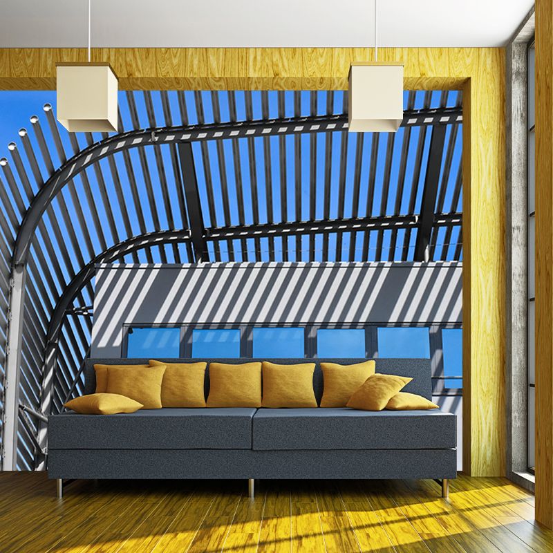 Customized City Construction Mural Modernization Wall Covering for Bedroom