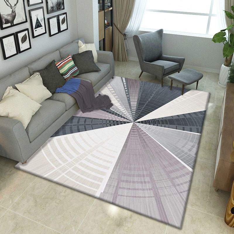 Multi Colored Bedroom Rug Luxury Geo Printed Area Rug Polypropylene Non-Slip Washable Carpet