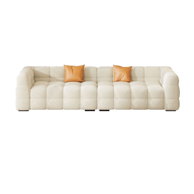 Contemporary Biscuit Back White Tuxedo Arm Living Room Seating