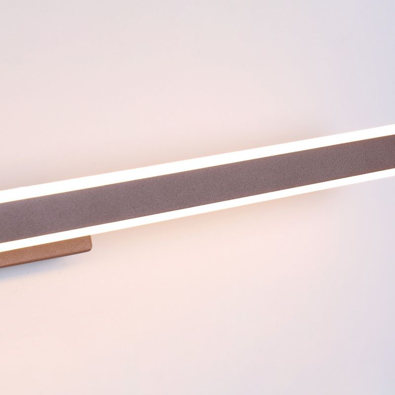 Modern Style Mirror Cabinet Bathroom Wall Lights Brown Metal Linear Shade LED Ambient Vanity Lighting