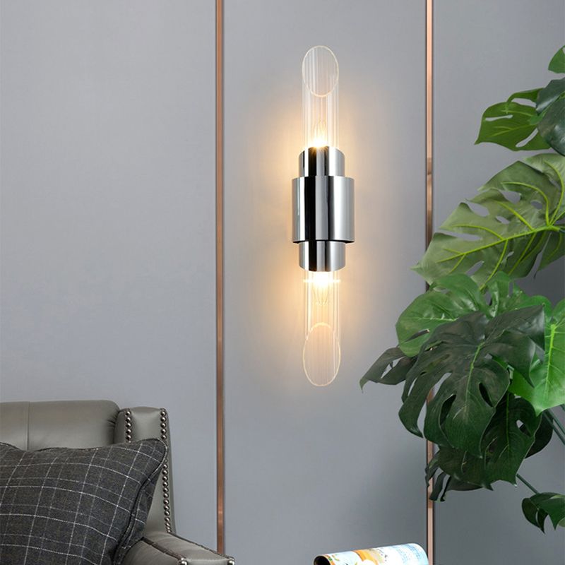 Minimalismo de vidrio biselado Minimalismo Luz de Luz Moderna Moderna de acero inoxidable Lámpara de montaje en pared LED de acero inoxidable