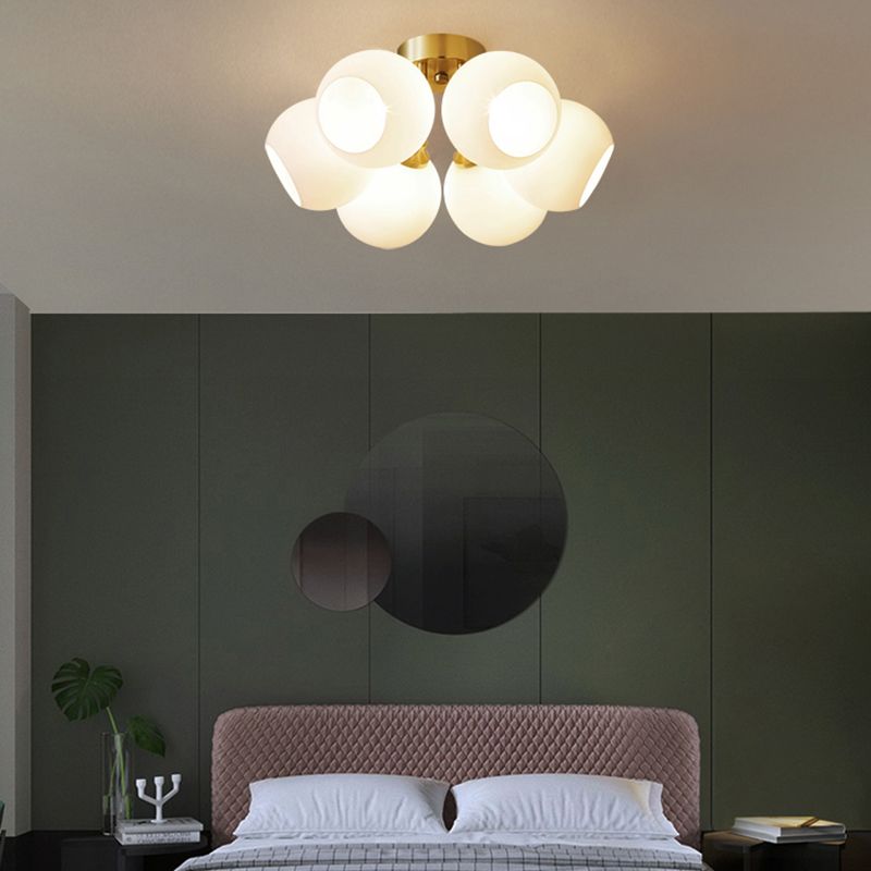 Luz de techo esférico múltiple iluminación de techo de vidrio de estilo moderno para sala de estar