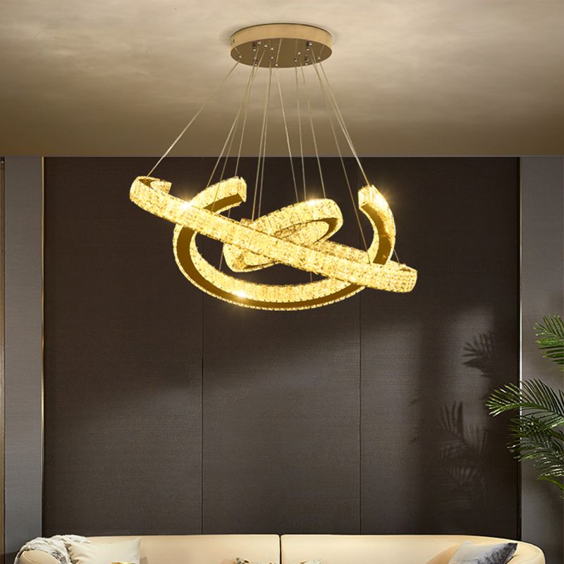 Ring Crystal Soffitto a sospensione Contemporanee Camera da letto Apparecchi di illuminazione