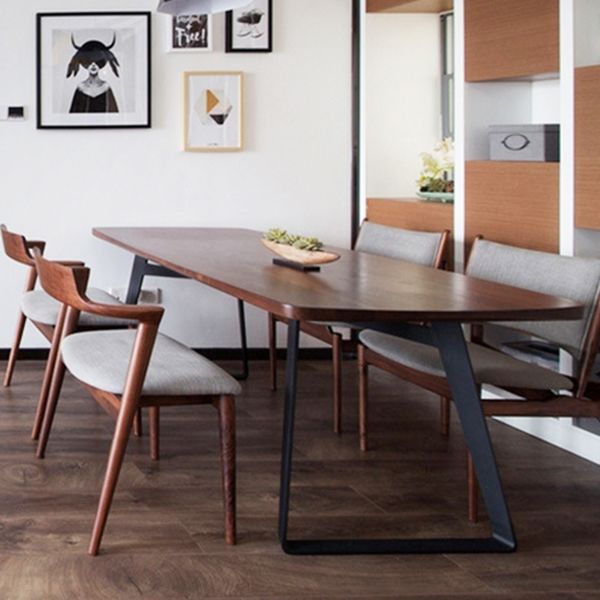 Double Pedestal Kitchen Table Industrial Solid Wood Dining Room Desk