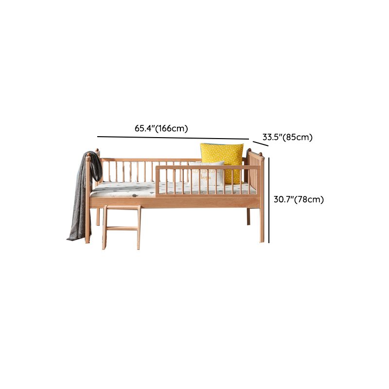 Traditional Wooden Baby Crib Solid Color Arched Crib with Guardrail