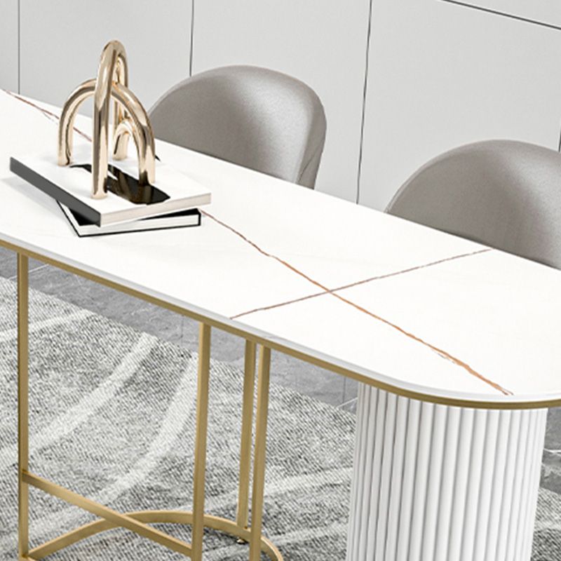 Stone Top Table Modern Style Bistro Pub Table for Dining Room