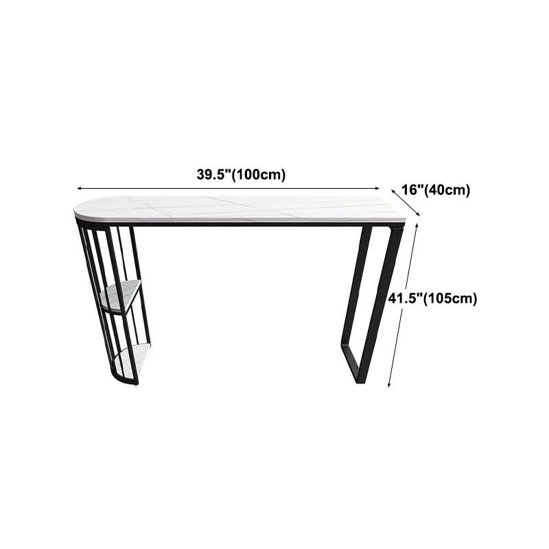 Table à manger industrielle du bar en pierre intérieure double bistrot piédestal table avec étagère