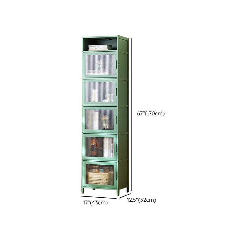 Contemporary Green Wood Accent Cabinet Rectangle Grooves Accent Cabinet