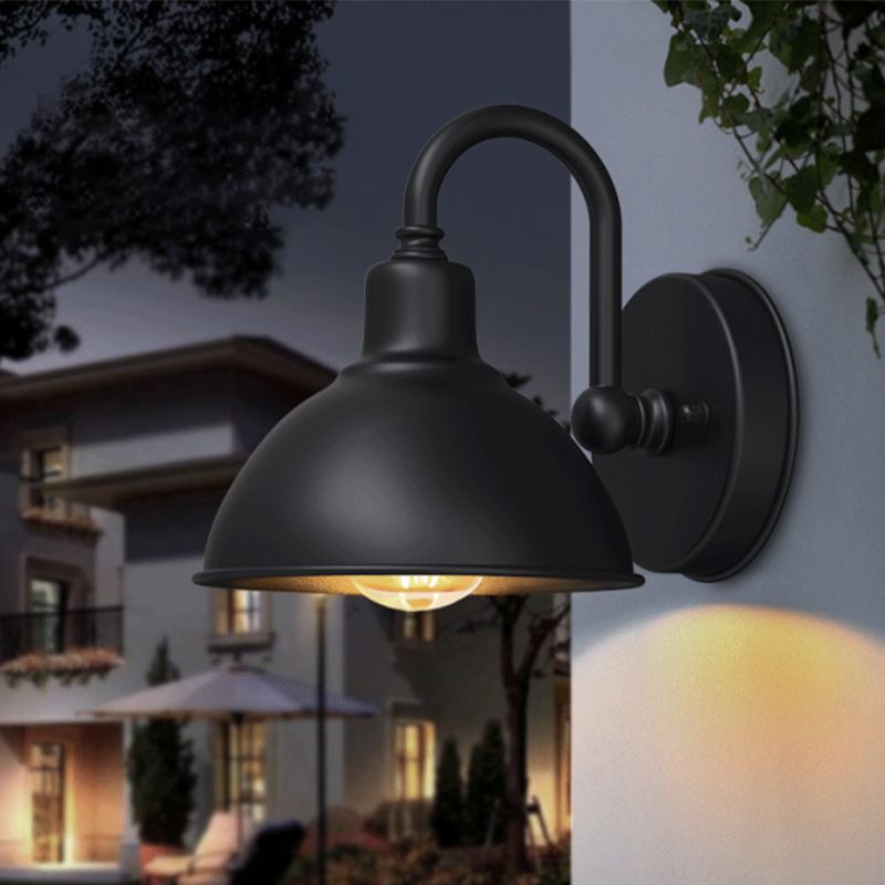 Schwarz 1 leichte Leuchten leichte industrielle Eisenzierpanzer Wandlampe für den Freien im Freien