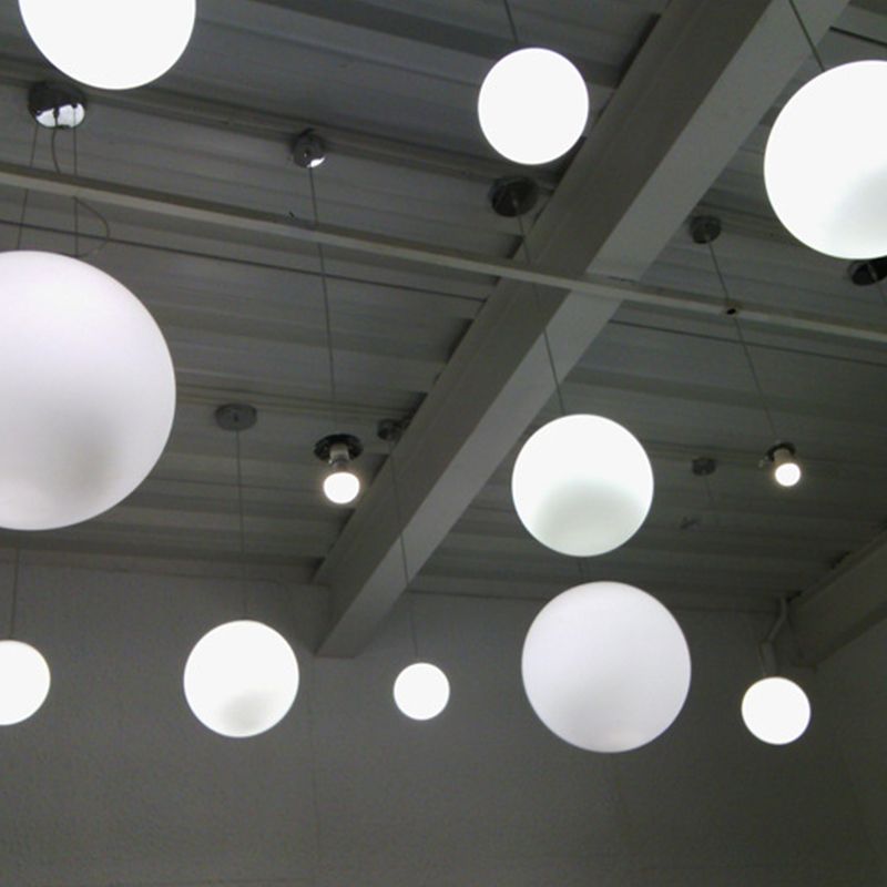 1 Light Round Hanging Ceiling Light Modern Style Glass Hanging Lamp Kit