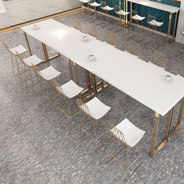 Glam Metal Bar Stools Low Back Dining Stools with Metal Legs