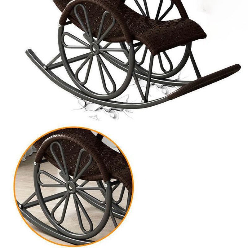 Modern Rocking Chair Wicker Solid Color Metal Chair Legs Porch Rocking Chair