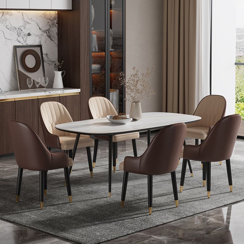 Chaises de salle à manger en métal de style Glam (Ensemble de 2)