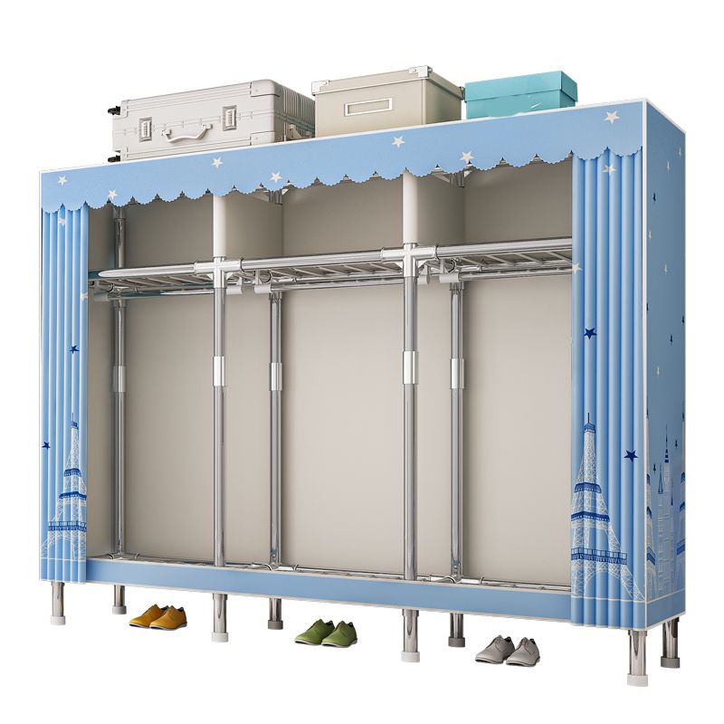 Stainless steel Frame Wardrobe Armoire Modern Home Wardrobe Cabinet