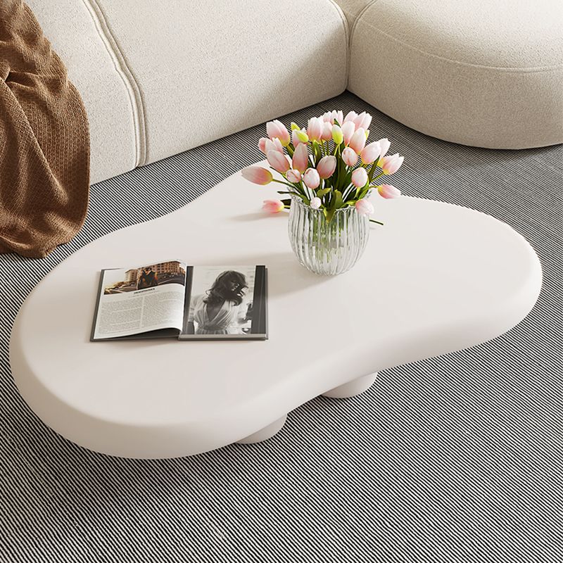 Artificial Wood Coffee or End Table Contemporary 4 Legs Coffee Table in Beige
