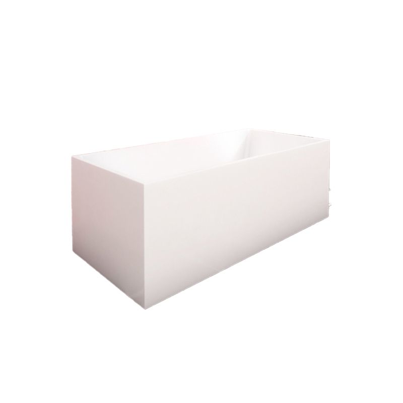 Freestanding Acrylic Bathtub White Rectangular Modern Back to Wall Bath