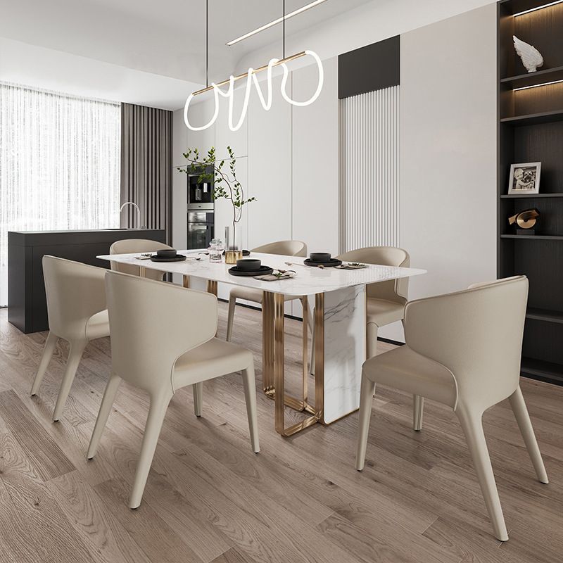 1/2/5/7 Pieces Designer Style Rectangle Dining Set Sintered Stone Top Dinette Table Set