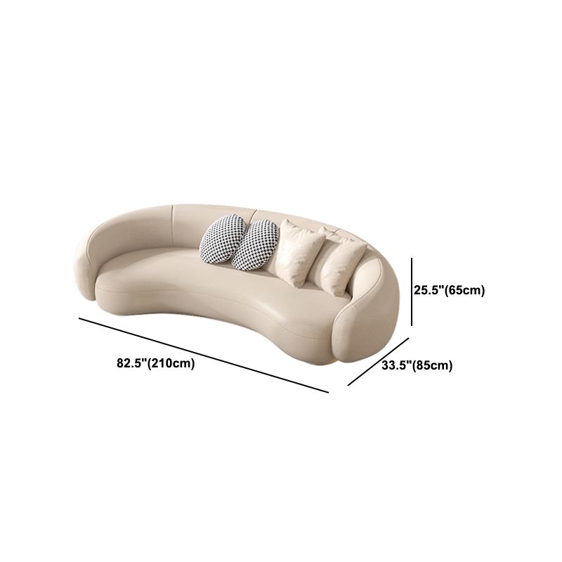 25.6" H Contemporary Faux Leather Curved Sofa for Living Room