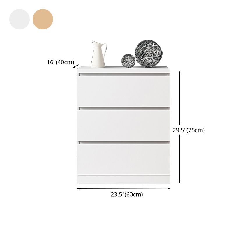 16" W White Storage Chest Modern Style Wooden Storage Chest Dresser with Drawers