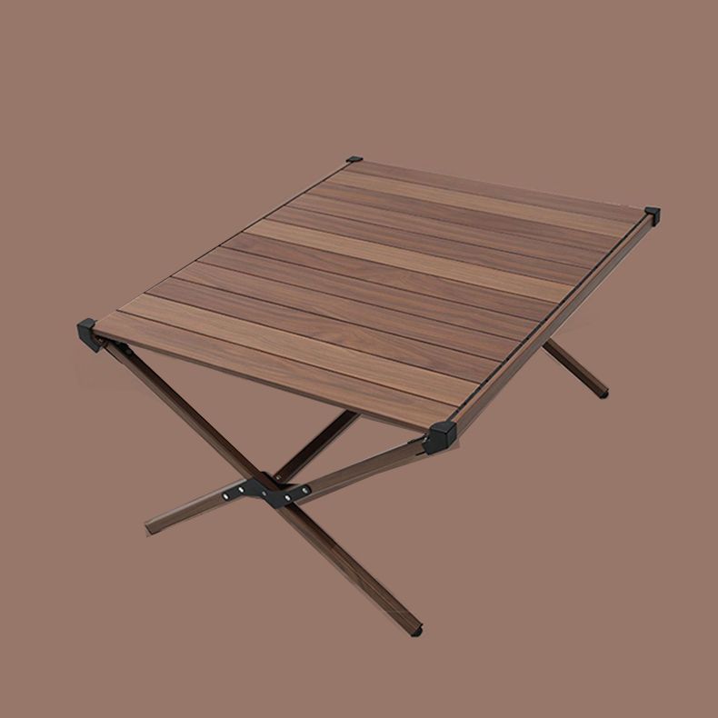 Industrial Style Patio Table Rectangle Metal Foldable Camping Table