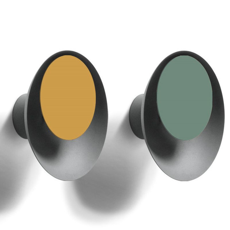 Iluminación de la pared de sombra redonda lámpara de apliques de metal de luz 1 de luz para sala de estar para sala de estar