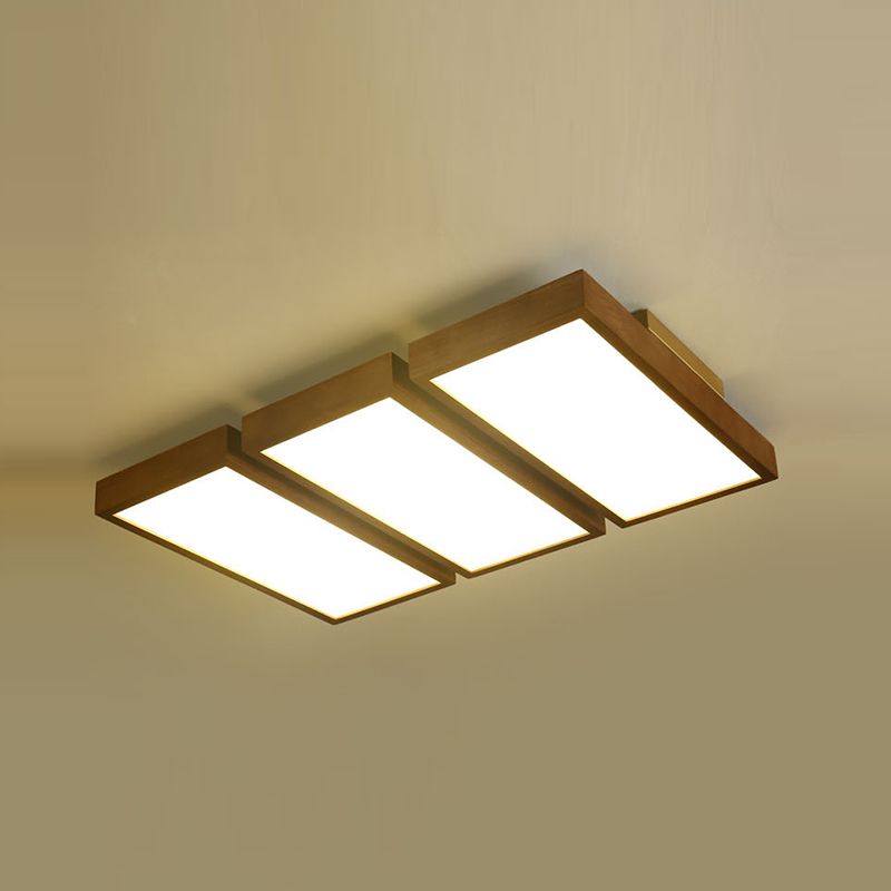 Modern Ceiling Lamp Wooden Flush Mount Light Fixture for Bedroom