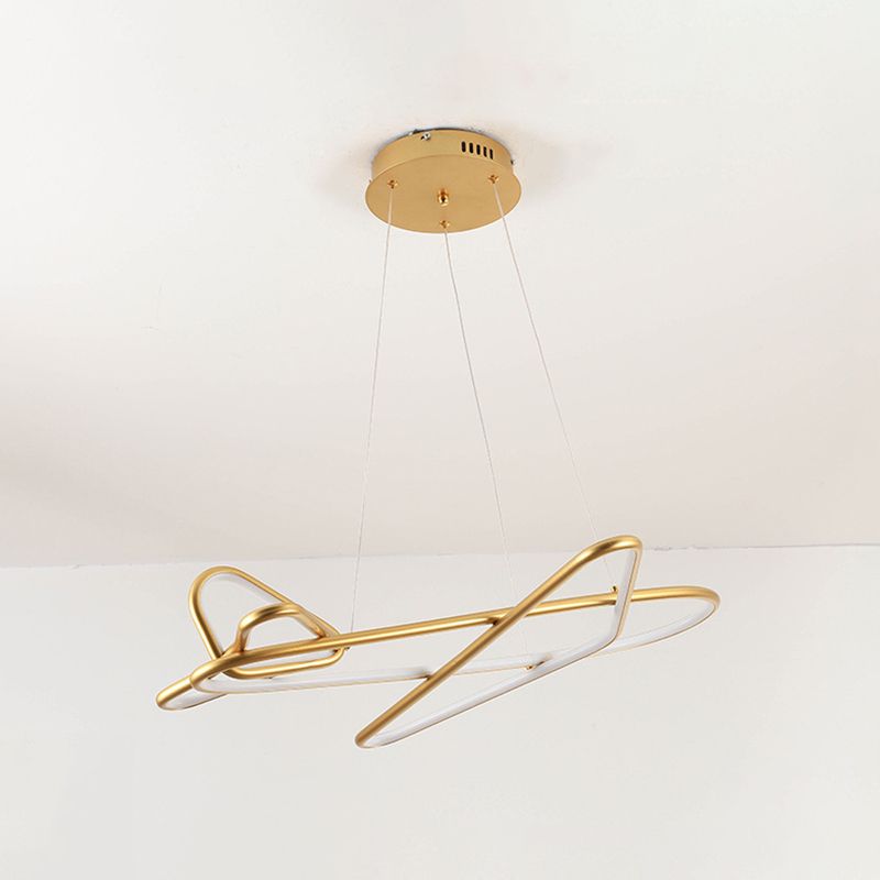 Modern Creative LED Pendant Light Lacquered Aluminium Linear Chandelier with Silicone Shade