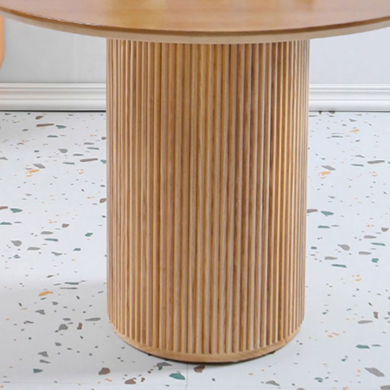 Table de salle à manger en bois massif de pin, table de pub ronde moderne avec pieds au fini naturel