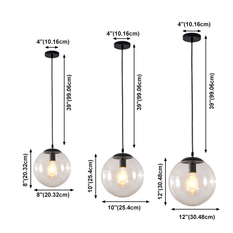 Kit d'éclairage à pendentif rond en verre