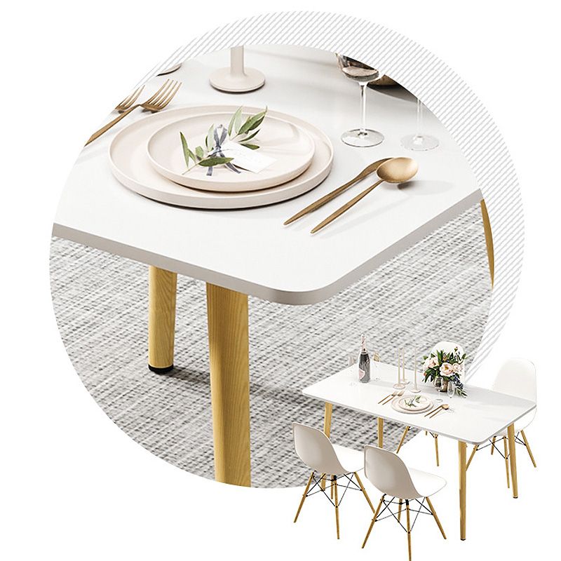 Modern Style Density Plank Wood/white Top Solid Wood Leg Coffee Table
