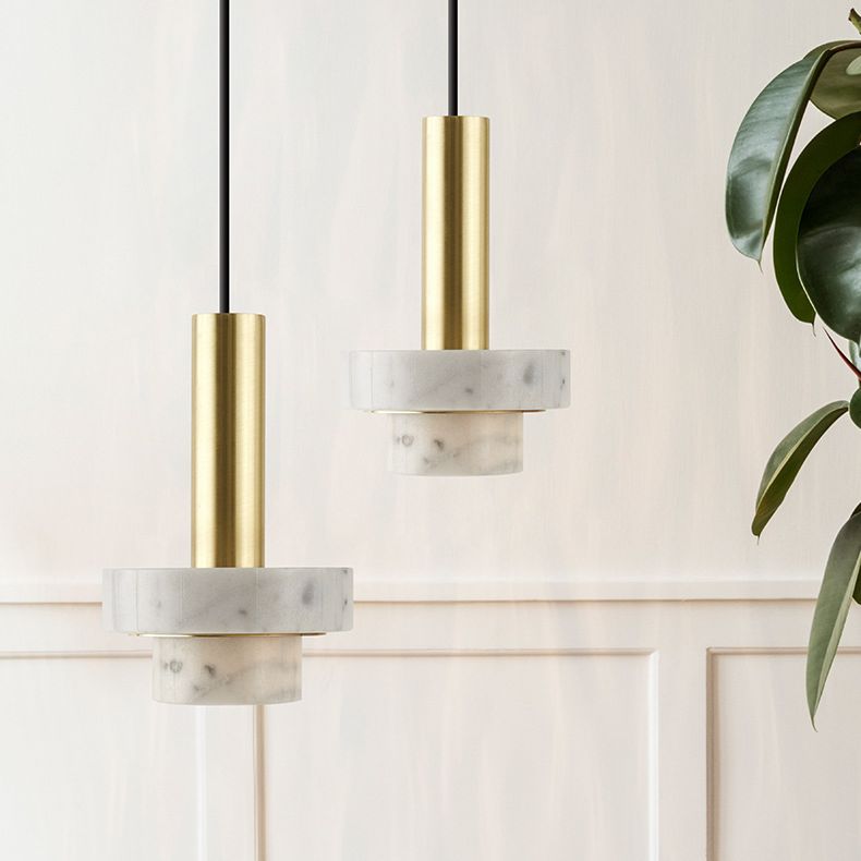 Tiered Pendant Light Fixture Minimalist Style Stone Ceiling Pendant Light for Bedroom