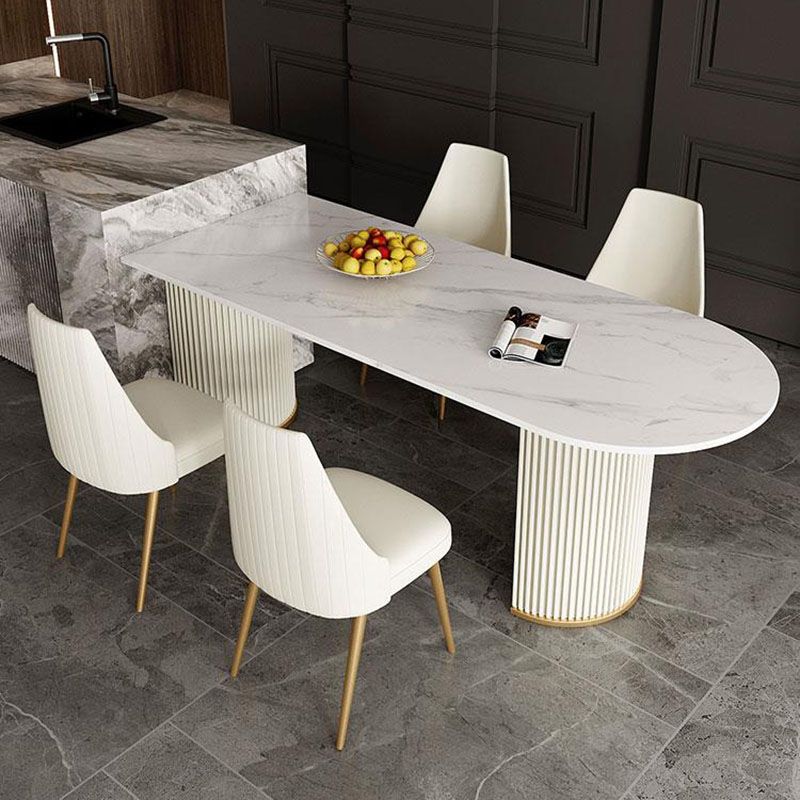 1/2/5 Pieces Dining Room Table Rectangular Sintered Stone Top Dining Chairs Set