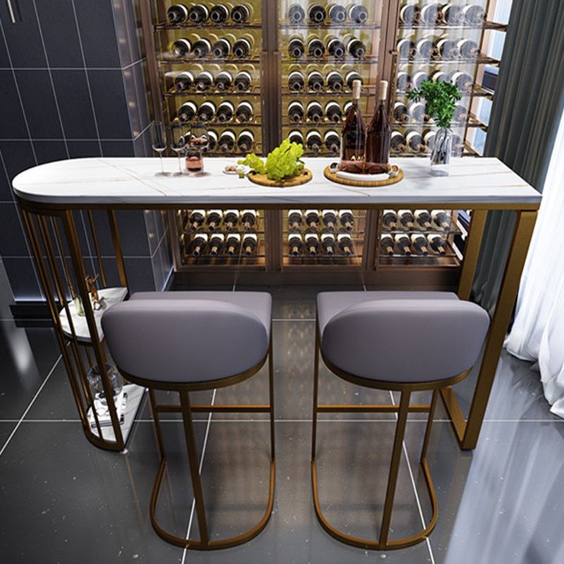 Modern White Sintered Stone Table Metal Base Table for Kitchen Living Room