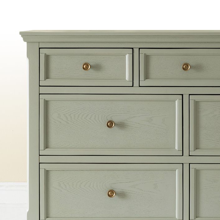 Solid Wood Storage Chest Glam Horizontal Dresser with Drawers