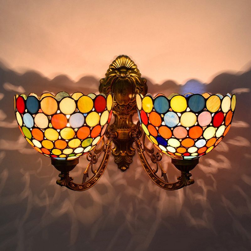 Tiffany Bell Vanity Lights Glass 2-Light Vanity Light Fixtures