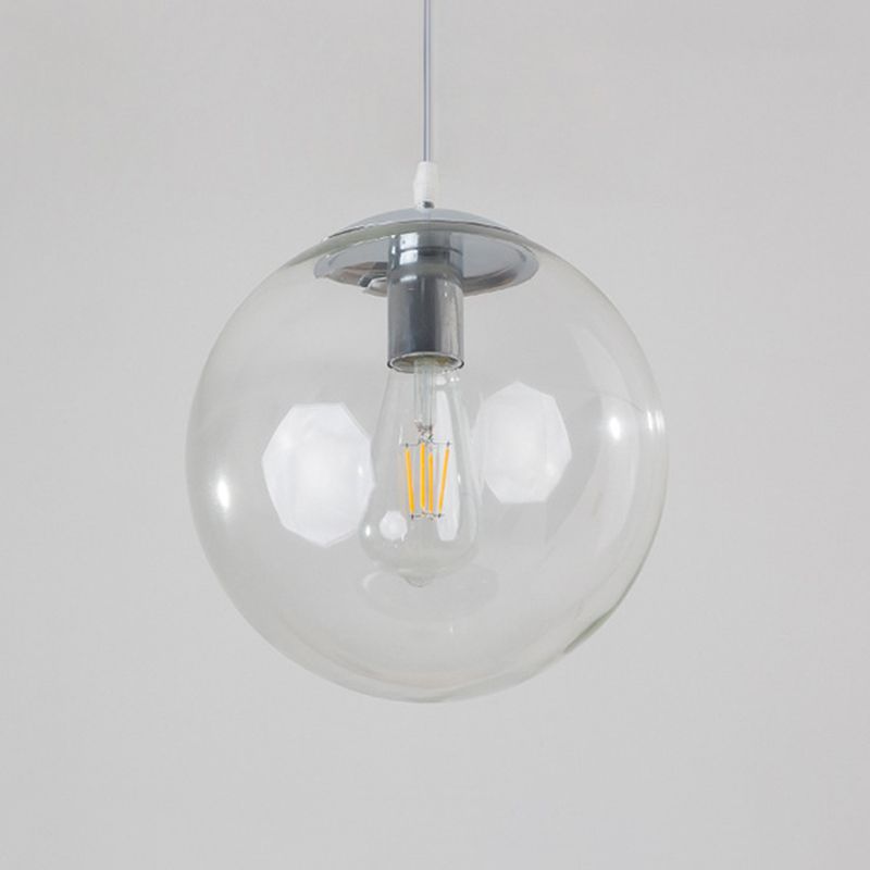 Vetro trasparente sferico minimalista contemporaneo 1 piede chiara 1 piega per il soffitto appeso per tavolo da pranzo