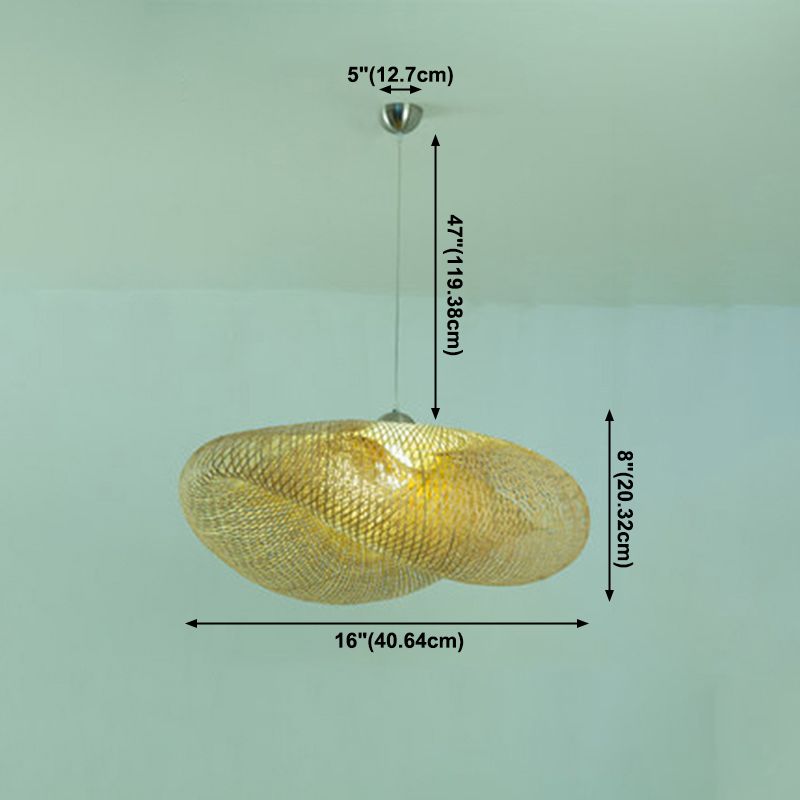 Log Color Geometrische Pendelleuchte im asiatischen Stil Bambuswebelampe für kommerzielle Stelle