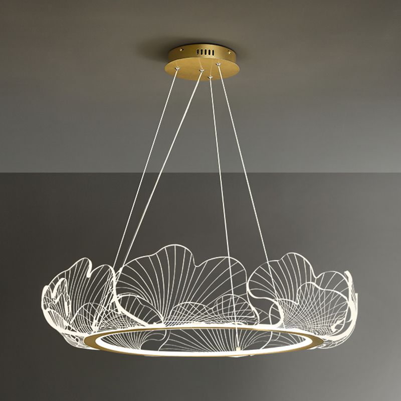 Flower Shape Chandelier Lamp Modern 1 Light LED Hanging Light for Bedroom