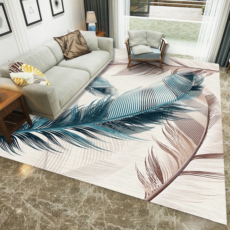 Creative Bedroom Rug Multi Colored Plant Indoor Rug Synthetics Easy Care Machine Washable Carpet