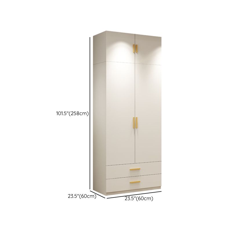 Modern Wardrobe Closet with Garment Rod Wooden Wardrobe Armoire