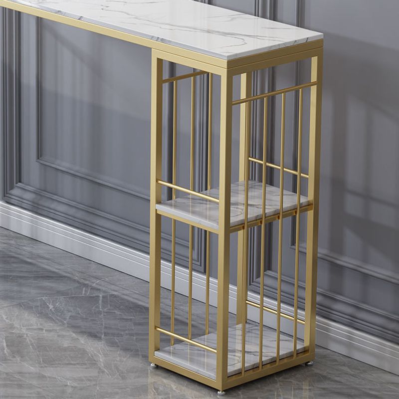 Rectangle Pub Table Glam Style Bar Height Bar Table for Breakroom